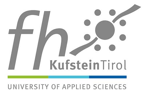 Logo Fachhochschule Kufstein (FHK) Bildungs GmbH. Auf weißem Hintergrund ist mit grauer Schrift 