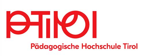Logo Pädagogische Hochschule Tirol. Auf weißem Hintergrund ist in roter Schrift der Titel der Hochschule angeführt. 